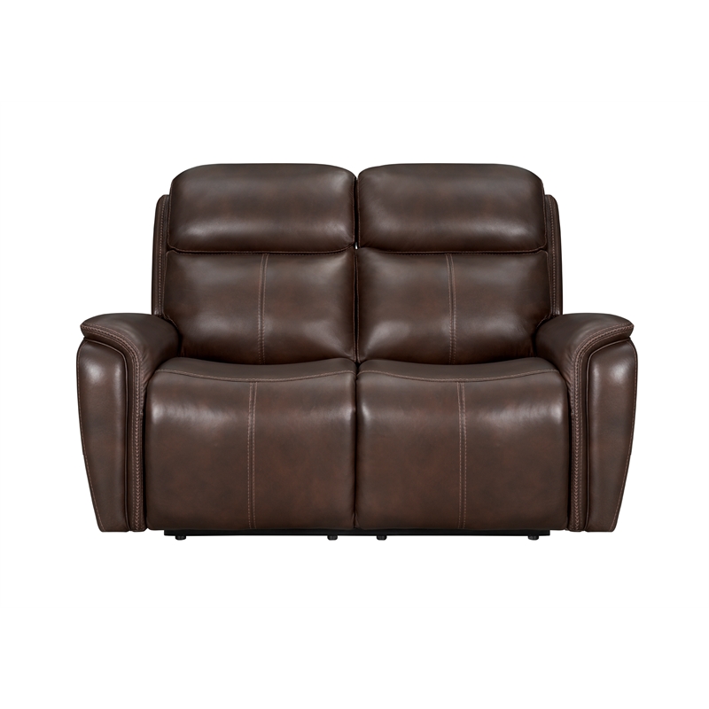 Pemberly Row Contemporary Auburn Power Reclining Sofa and Loveseat