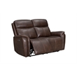 Pemberly Row Contemporary Auburn Power Reclining Sofa and Loveseat