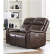 Pemberly Row Contemporary Auburn Power Reclining Sofa and Loveseat