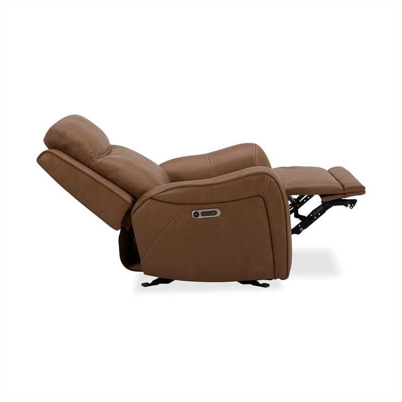 Pemberly Row Contemporary Butternut Power Reclining Sofa and Recliner