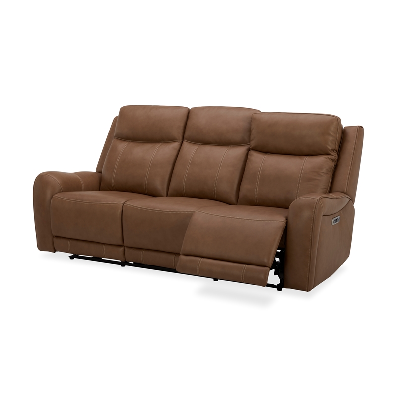 Pemberly Row Contemporary Butternut Power Reclining Sofa and Recliner