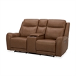 Pemberly Row Contemporary Butternut Power Reclining Sofa and Loveseat