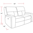 Pemberly Row Contemporary Kahlua Power Reclining Sofa and Loveseat
