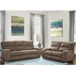 Pemberly Row Contemporary Kahlua Power Reclining Sofa and Loveseat