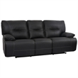 Pemberly Row Contemporary Black Power Reclining Sofa and Two Recliners