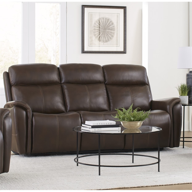 Pemberly Row Contemporary Auburn Power Reclining Sofa and 2 Recliners