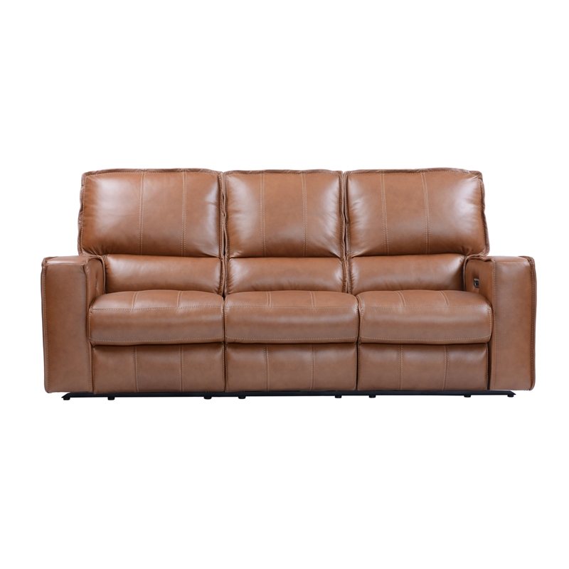 Pemberly Row Contemporary Saddle Power Reclining Sofa and Loveseat