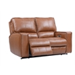Pemberly Row Contemporary Saddle Power Reclining Sofa and Loveseat