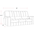 Pemberly Row Contemporary Saddle Power Reclining Sofa and Loveseat