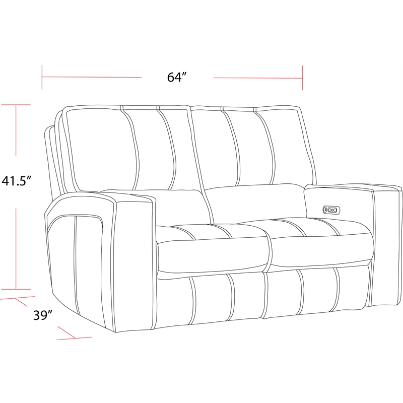 Pemberly Row Contemporary Saddle Power Reclining Sofa and Loveseat