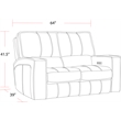 Pemberly Row Contemporary Saddle Power Reclining Sofa and Loveseat