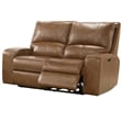 Pemberly Row Contemporary Bourbon Power Reclining Sofa and Loveseat