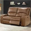 Pemberly Row Contemporary Bourbon Power Reclining Sofa and Loveseat