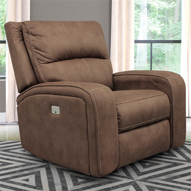 Pemberly Row Contemporary Kahlua Power Reclining Sofa and Two Recliners
