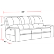Pemberly Row Contemporary Bourbon Power Reclining Sofa and Two Recliners