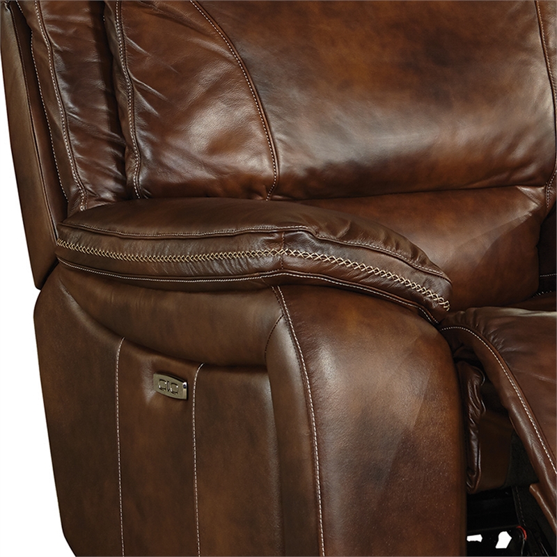 Pemberly Row Contemporary Burnt Sienna Power Reclining Sofa and Recliner