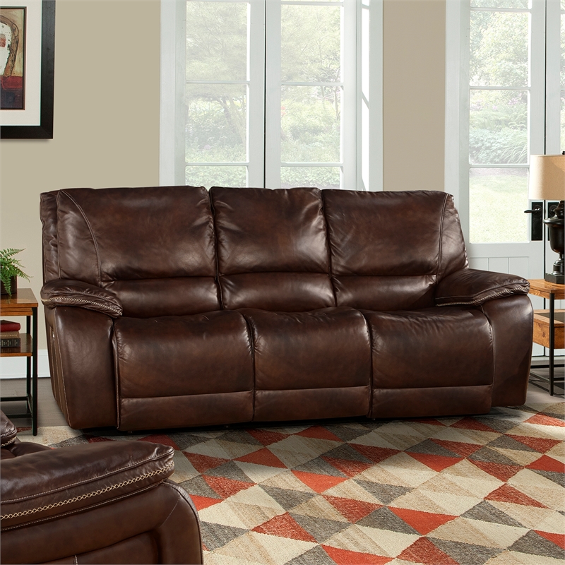 Pemberly Row Contemporary Burnt Sienna Power Reclining Sofa and Recliner