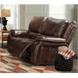 Pemberly Row Contemporary Burnt Sienna Power Reclining Sofa and Loveseat