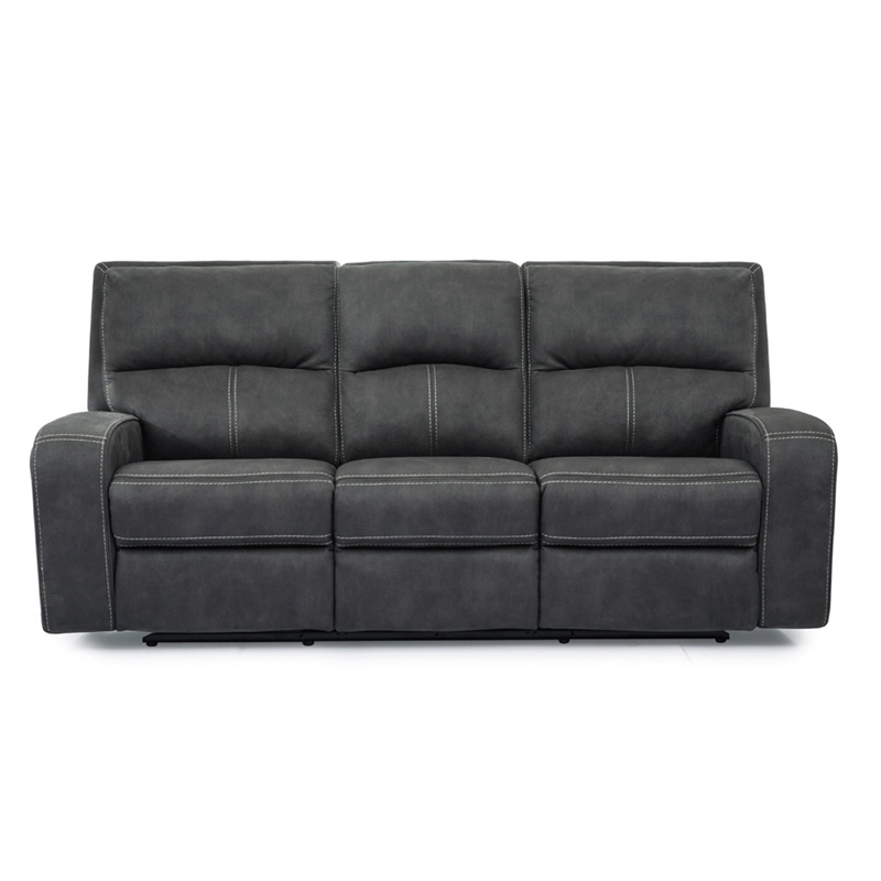Pemberly Row Contemporary Slate Power Reclining Sofa and Two Recliners