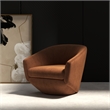 Pemberly Row Modern / Contemporary Fabric Rust Swivel Chair Two Pack