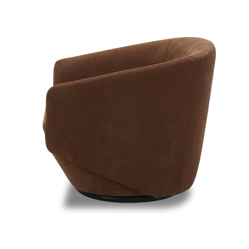 Pemberly Row Modern / Contemporary Fabric Rust Swivel Chair Two Pack