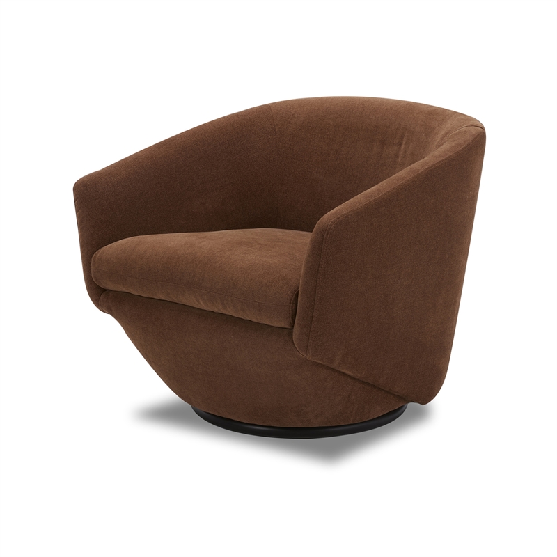 Pemberly Row Modern / Contemporary Fabric Rust Swivel Chair Two Pack