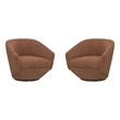Pemberly Row Modern / Contemporary Fabric Rust Swivel Chair Two Pack