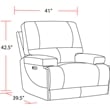 Pemberly Row Contemporary Azure Power Reclining Sofa and Recliner