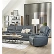 Pemberly Row Contemporary Azure Power Reclining Sofa and Recliner