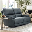 Pemberly Row Contemporary Azure Power Reclining Sofa and Loveseat