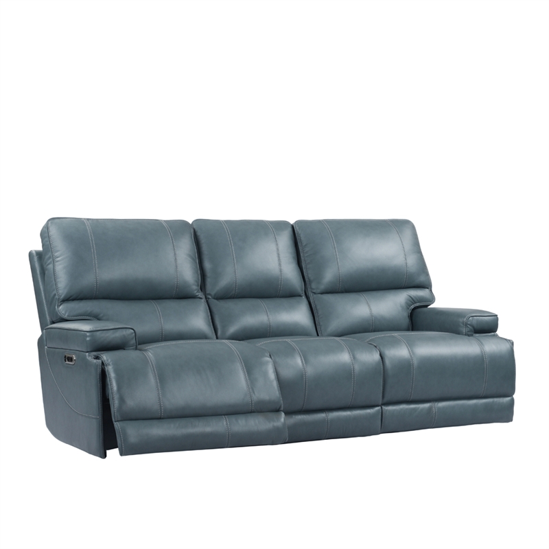 Pemberly Row Contemporary Azure Power Reclining Sofa and Loveseat