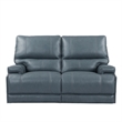 Pemberly Row Contemporary Azure Power Reclining Sofa and Loveseat