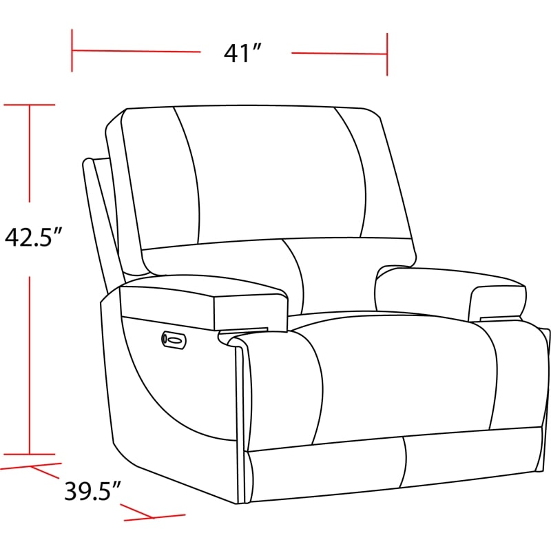 Pemberly Row Contemporary Coffee Power Reclining Sofa and 2 Recliners