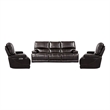 Pemberly Row Contemporary Coffee Power Reclining Sofa and 2 Recliners
