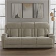 Pemberly Row Contemporary Fabric Power Reclining Sofa and Loveseat