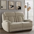 Pemberly Row Contemporary Fabric Power Reclining Sofa and Loveseat
