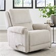 Pemberly Row Contemporary Ecru Mist Manual Swivel Glider Recliner