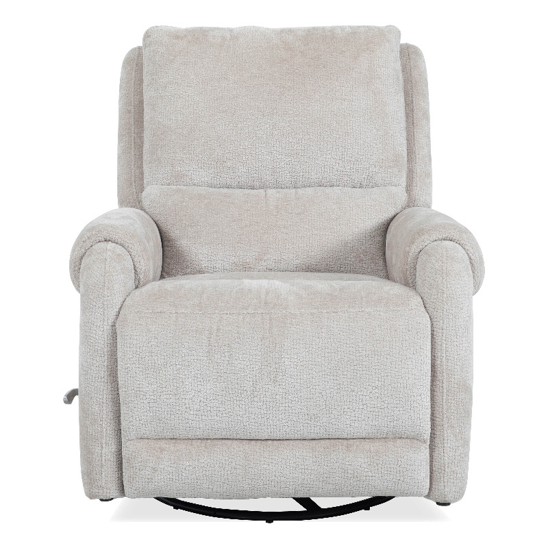 Pemberly Row Contemporary Ecru Mist Manual Swivel Glider Recliner
