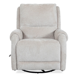 Pemberly Row Contemporary Ecru Mist Manual Swivel Glider Recliner