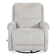 Pemberly Row Contemporary Ecru Mist Manual Swivel Glider Recliner