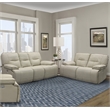 Pemberly Row Contemporary Oyster Power Reclining Sofa and Loveseat