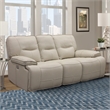 Pemberly Row Contemporary Oyster Power Reclining Sofa and Loveseat