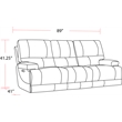 Pemberly Row Contemporary Linen Power Reclining Sofa and Two Recliners