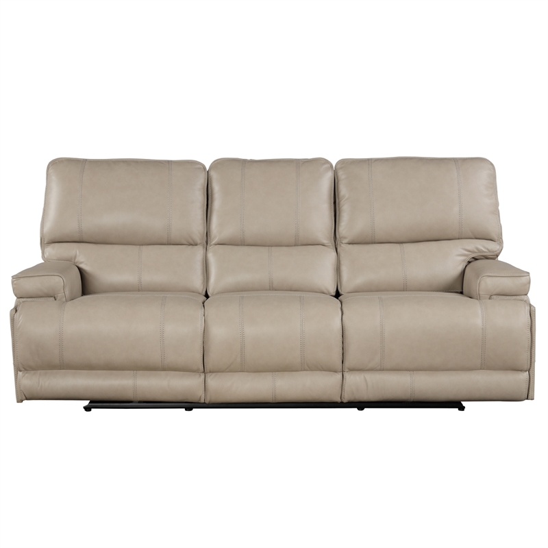 Pemberly Row Contemporary Linen Power Reclining Sofa and Two Recliners