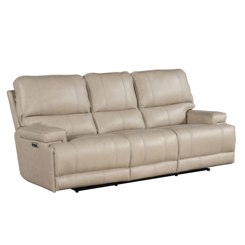 Pemberly Row Contemporary Linen Power Reclining Sofa and Loveseat