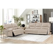 Pemberly Row Contemporary Linen Power Reclining Sofa and Loveseat