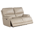 Pemberly Row Contemporary Linen Power Reclining Sofa and Loveseat