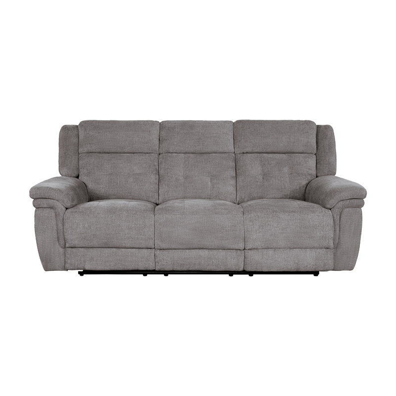 Pemberly Row Contemporary Bristol Grey Power Reclining Sofa and Recliner