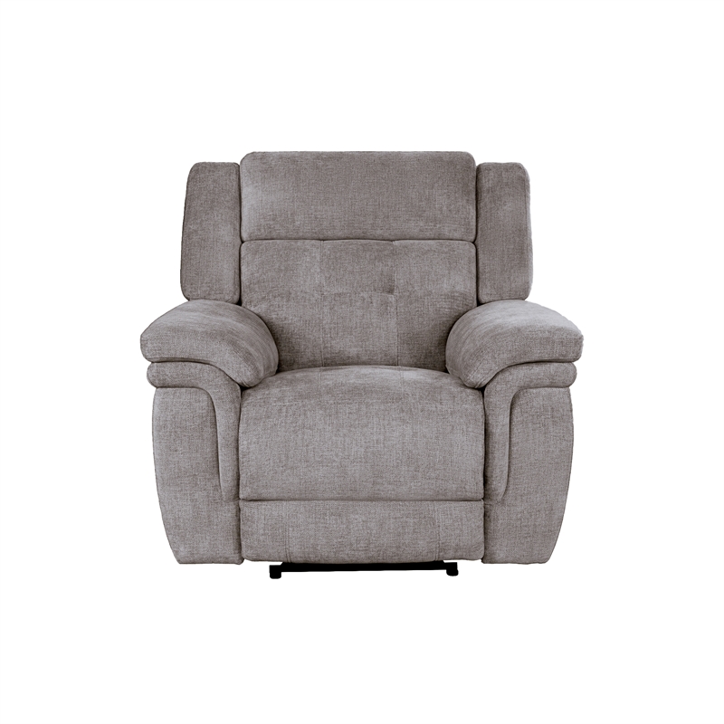 Pemberly Row Contemporary Bristol Grey Power Reclining Sofa and Recliner