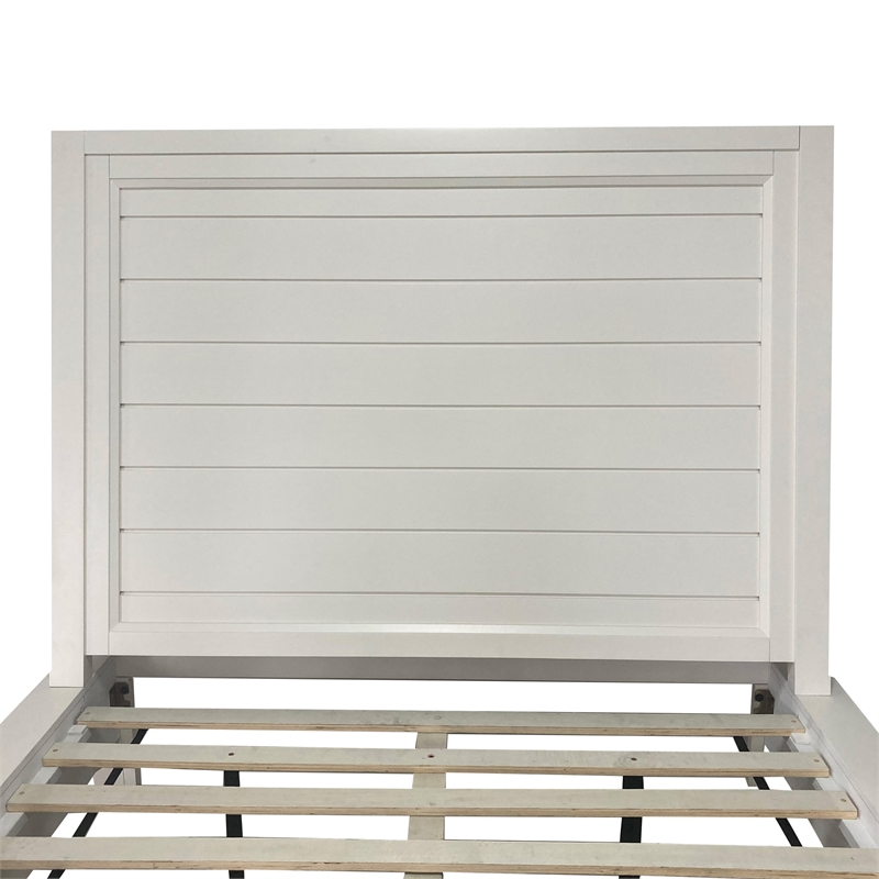Pemberly Row Contemporary Bedroom Queen Platform Bed with 2 Nightstands